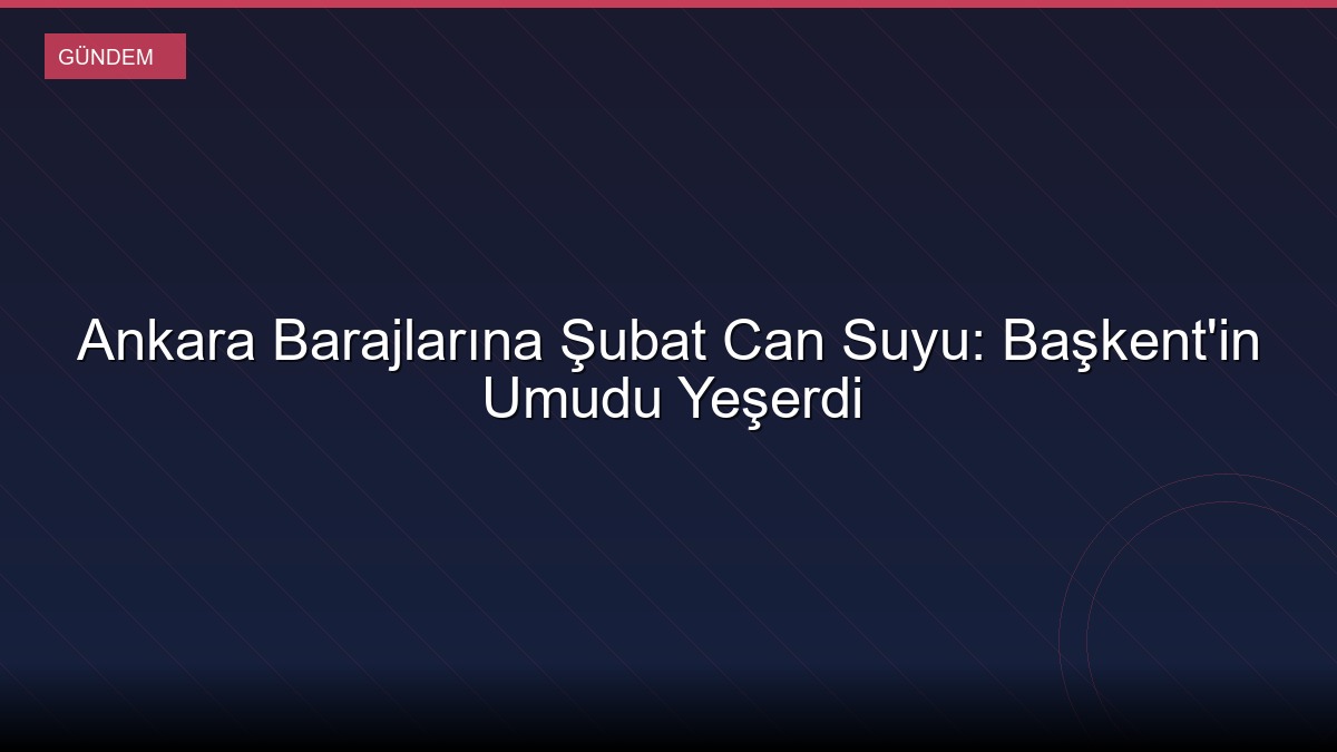 Ankara Barajlarına Şubat Can Suyu: Başkent'in Umudu Yeşerdi