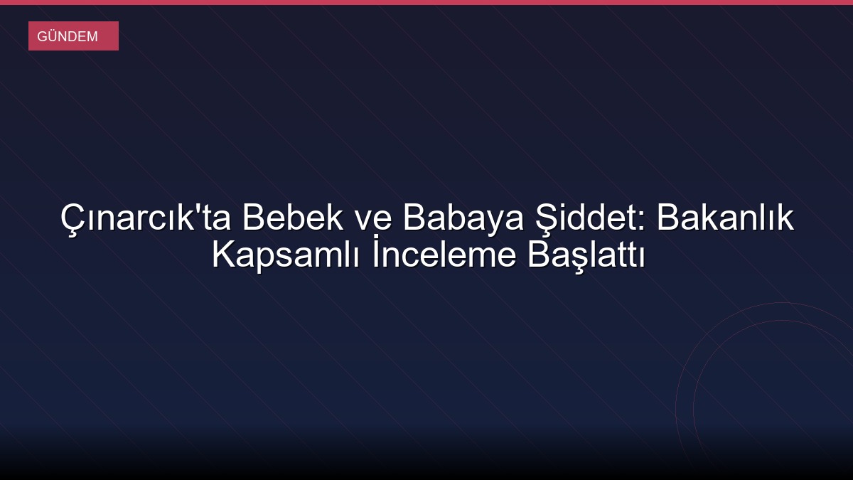 Çınarcık'ta Bebek ve Babaya Şiddet: Bakanlık Kapsamlı İnceleme Başlattı